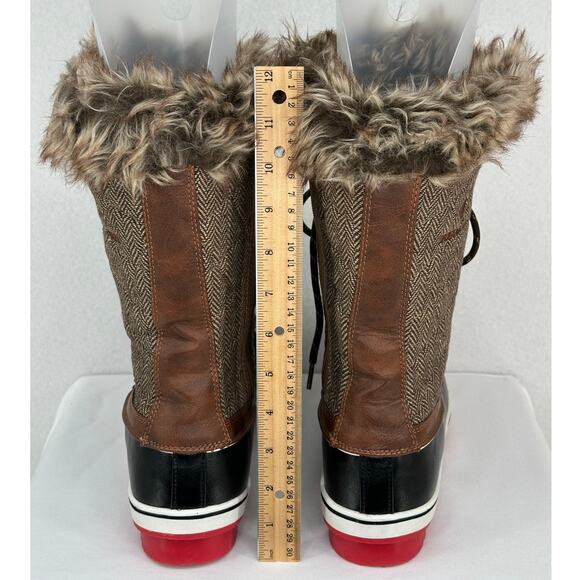 Dream Pairs Brown Mid Calf Fur Snow 3M Thinsulate Water Resistant Boots 9 - Picture 5 of 9